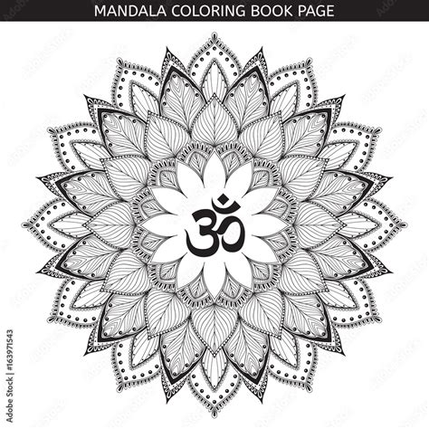 Vector Henna Tatoo Mandala Om Decorative Symbol Stock Vector Adobe Stock