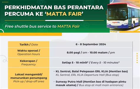 MATTA Fair 2024 Sept 6 8 At MITEC Free Rapid KL Shuttle Bus From KL