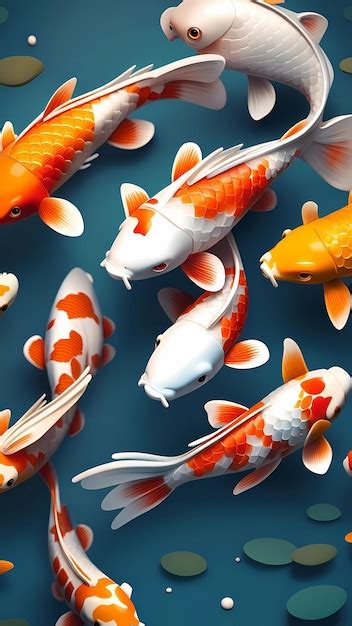 Premium AI Image | Koi fish cartoon illustration wallpaper background