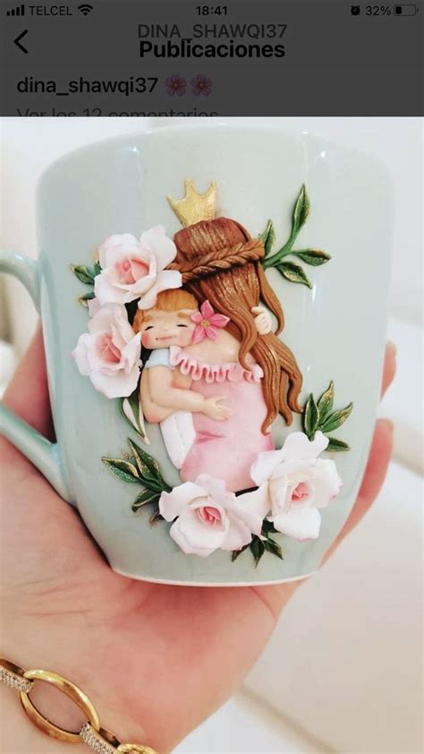 Pin De Floridalma Trujillo Trebiño En Porcelana Fria Decorando Tazas Tazas Pintadas Tazas De