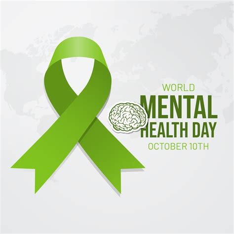 Dia Mundial Da Sa De Mental De Outubro Fita Verde E Ilustra O