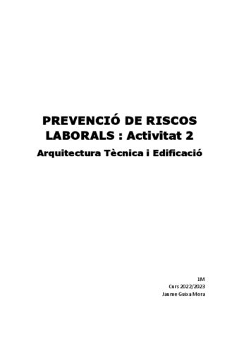 Practica Tema Taula De Riscos Del Solar I Mesures Preventives Pdf