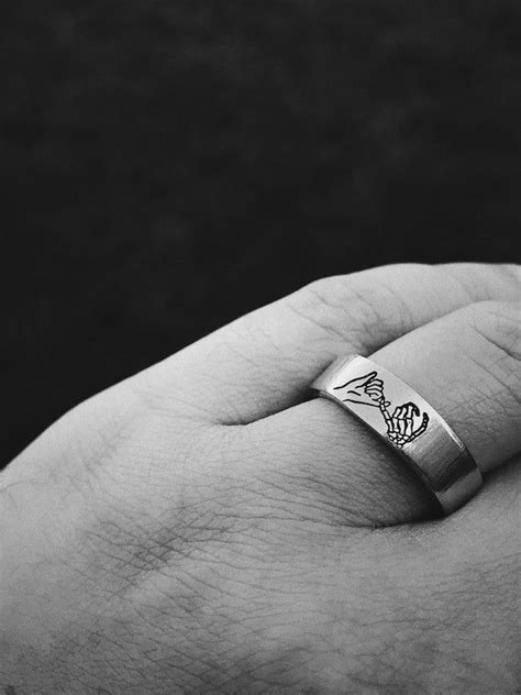 Hand Stamped Ring Stamped Rings Pinky Promise Ring Pinky Swear