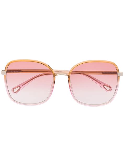 Chloé Eyewear Franky Oversized Square Frame Sunglasses Farfetch