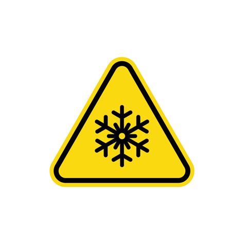 Snow warning sign. Cold Warning Sign. Triangle road sign for cold