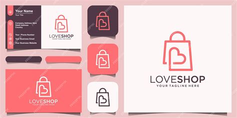 Premium Vector Love Shop Logo Designs Template Bag Combined With