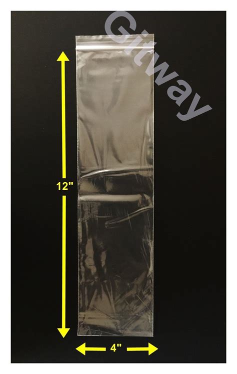 Set 4 X 12 Reclosable Resealable Zip Top Lock Clear Plastic 4x12 Bags 2 Mil Ebay