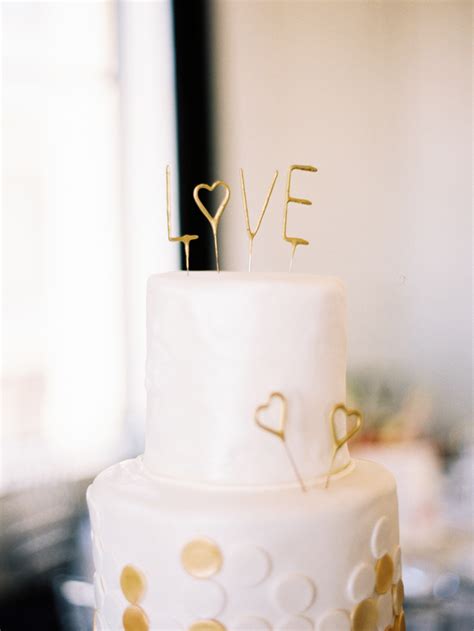 Gold Love Wedding Cake Topper Elizabeth Anne Designs The Wedding Blog