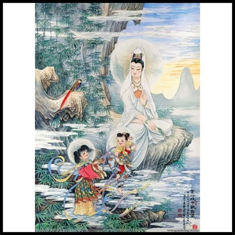 Jual Art Repro Digital Gambar Lukisan Dewi Kwan Im Anak Goddess God