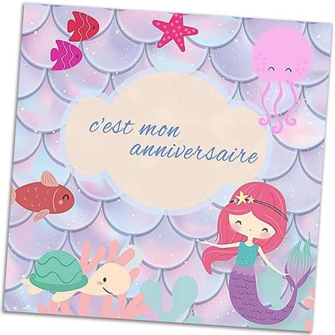 20Pcs Carte Invitation Anniversaire Fille Carte Invitation