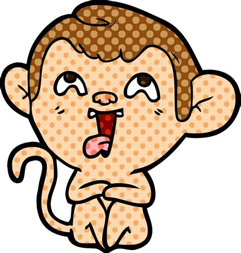 crazy cartoon monkey 12416999 Vector Art at Vecteezy