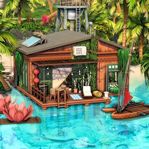 Tiny Sulani Beach Shack 🌊 The Sims 4 Speed Build No Cc In 2024 Sims