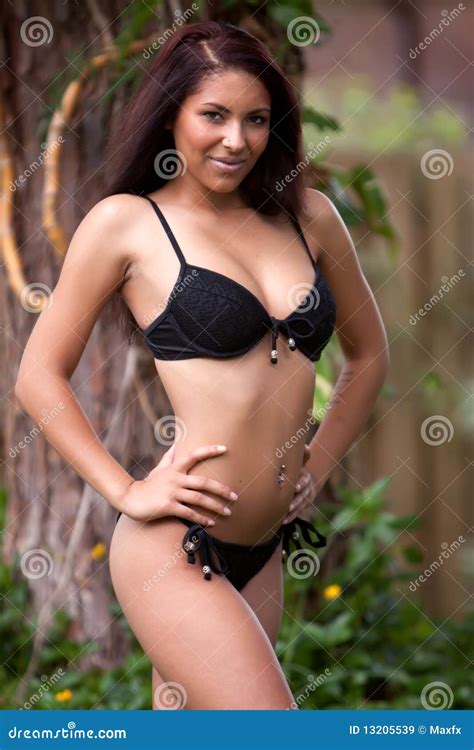 Biracial Woman In Bikini Stock Image Image Of Attractive