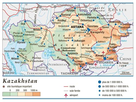 Kazakhstan Carte Géographique