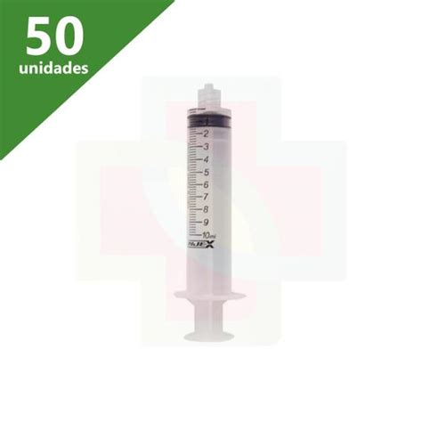 Seringa descartável 10 ml sem agulha cx c 50 luer lock injex