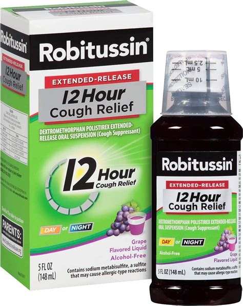 Robitussin Extended Release 12 Hour Alcohol Free Grape Cough Relief 3