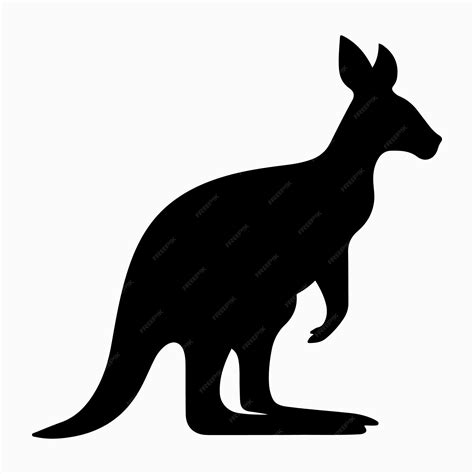 Premium Vector | Kangaroo black silhouette clip art sketch