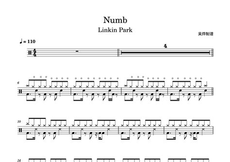 Linkin Park 林肯公园《numb》鼓谱架子鼓谱 打谱啦