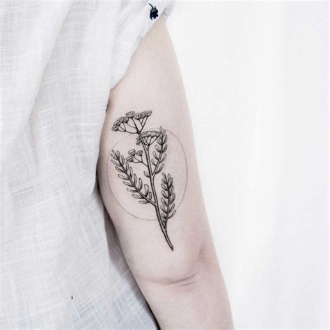 Minimalist plant tattoo by Dogma Noir - Tattoogrid.net