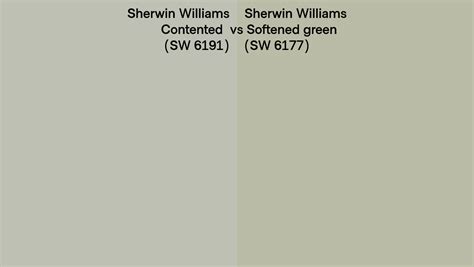 Sherwin Williams Contented Vs Softened Green Side By Side Comparison