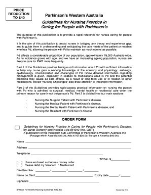 Fillable Online Parkinsonswa Org Guidelines For Nursing Practice In