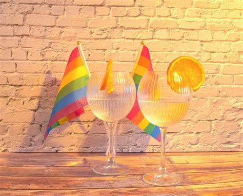 Lgbtqais2 Gay Pride Vlaggen Gin En Tonic Progression Stock Foto Image Of Gebeurtenis