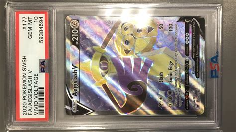 Pokemon Sword Shield Vivid Voltage Full Art Aegislash V Psa