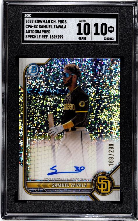 Bowman Chrome Prospect Autographs Speckle Refractor Cpa Sz