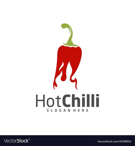 Fire chili logo design template red symbol Vector Image