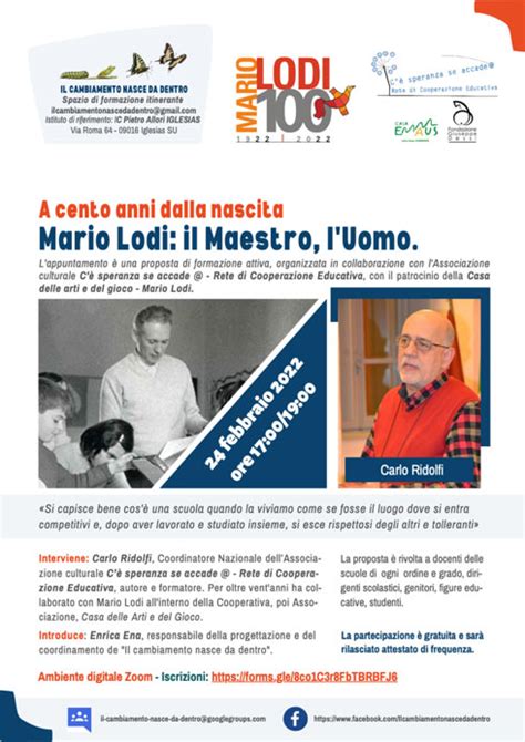 A Cento Anni Dalla Nascita Mario Lodi Il Maestro Luomo Casa Delle