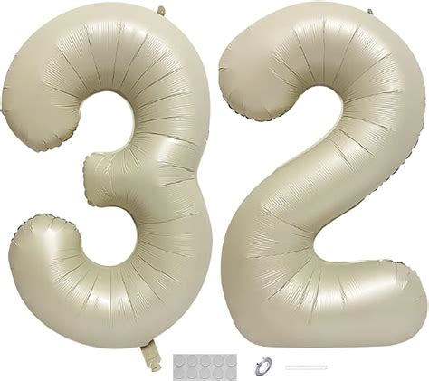 Amazon Duxuant Giant Cream White Balloon Numbers Inch