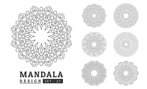 Premium Vector Black And White Flower Mandala Set Vector