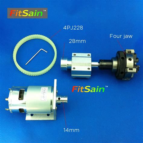 FitSain 775 DC24V 8000 RPM Polea De Motor Cuatro Mandriles D 50mm