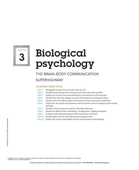 Psychology From Inquiry To Understanding Chapter 3 Biological