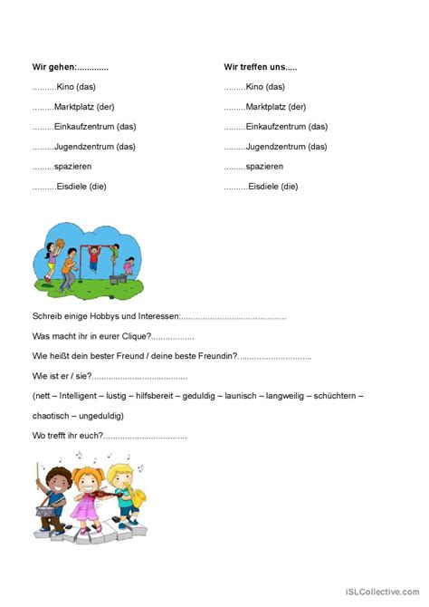 Meine Clique Allgemeine English Esl Worksheets Pdf Doc