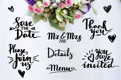 Wedding Hand Drawn Vector Lettering By Yashroom TheHungryJPEG