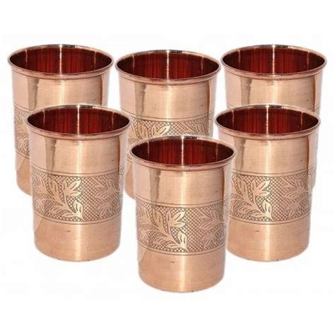 Parijat Handicraft Copper Pure Copper Drink Ware Water Glass At Rs