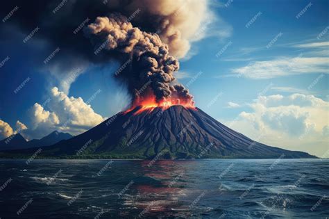 Premium AI Image | Eruption of Volcanic Krakatoa