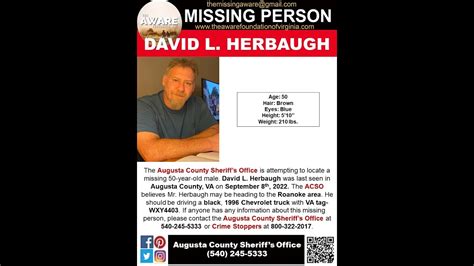 Authorities Need Your Help Locating 50 Year Old David Herbaugh Missing