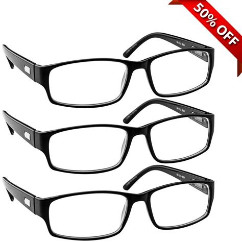 Reading Glasses 450 3 Pack Of Readers For Men And Women 3 Black