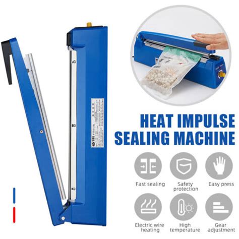 UK Manual Impulse Heat Sealer Plastic Bag Film Food Sealing Machine