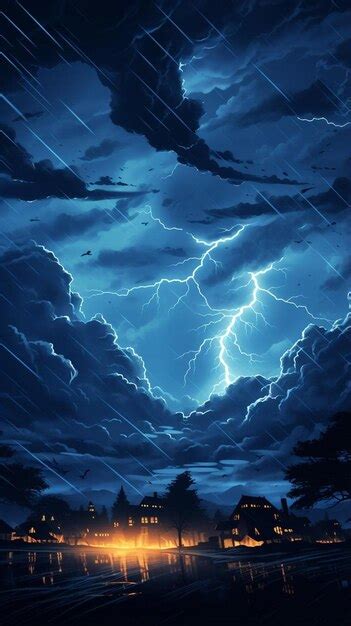 Premium Photo | A picture of a lightning storm in the night sky