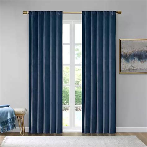 Navy Velvet Greta Curtain Panel Set 95 In Kirklands Home