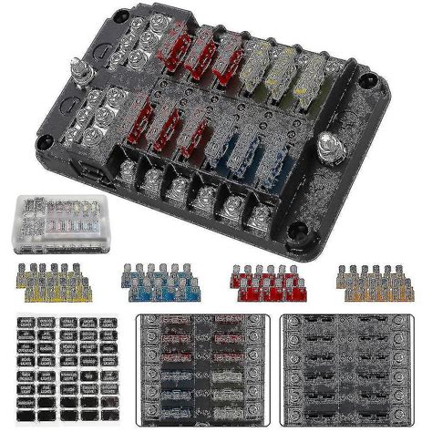 12 Way Blade Fuse Box Upgraded Blade Fuse Block 12 Volt Waterproof Fuse