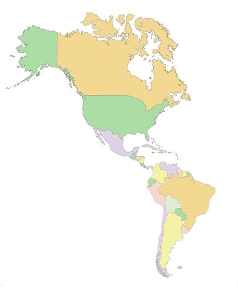 Américas mapa político editable altamente detallado Vector Premium