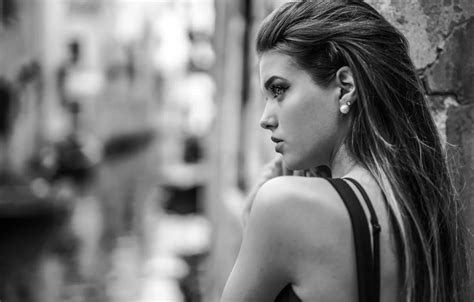 Wallpaper Girl Face Hair Black And White Shoulder Monochrome Bokeh Marco Squassina For