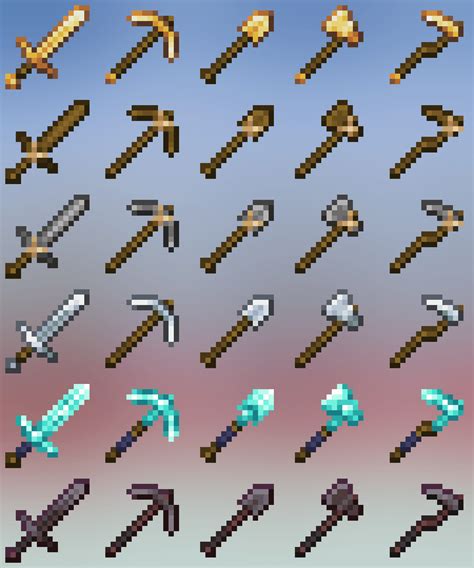 Minecraft Pixel Art Diamond Tools