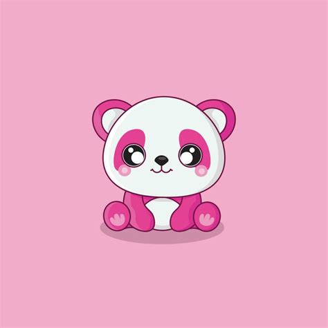 Pink baby panda vector 24605566 Vector Art at Vecteezy