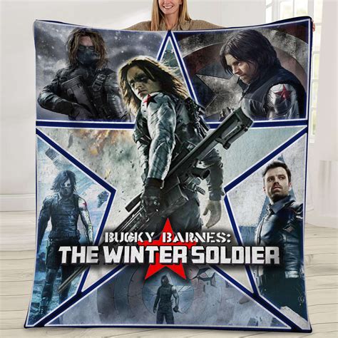 Bucky Barnes Winter Soldier Avengers Marvel Fan Quilt Blanket