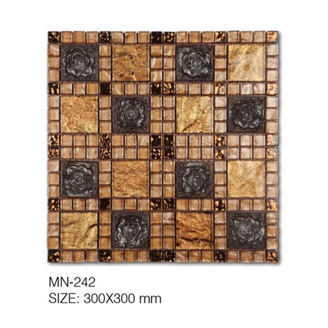 Designer Square Glass Ceramic Mosaic Tile Thickness 10 Mm Size 300